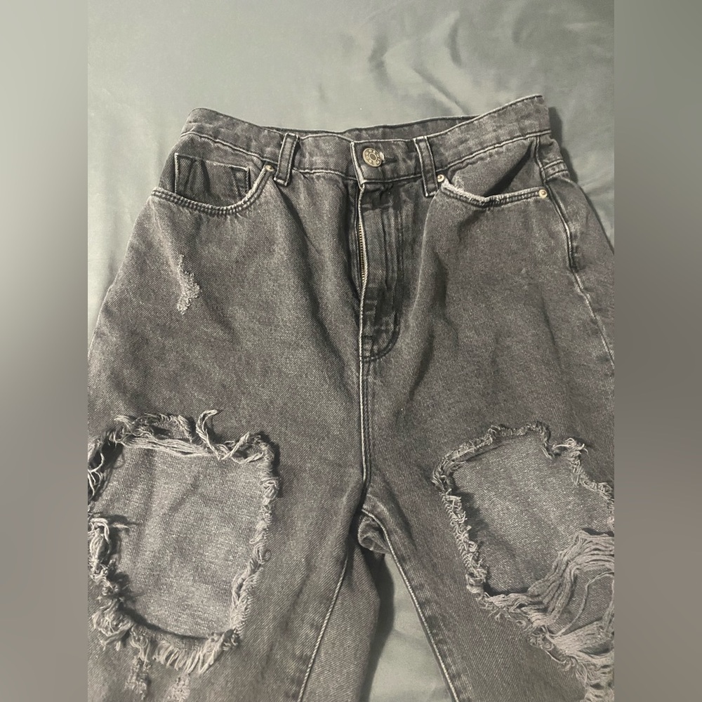 BDG black ripped high rise mom jeans
